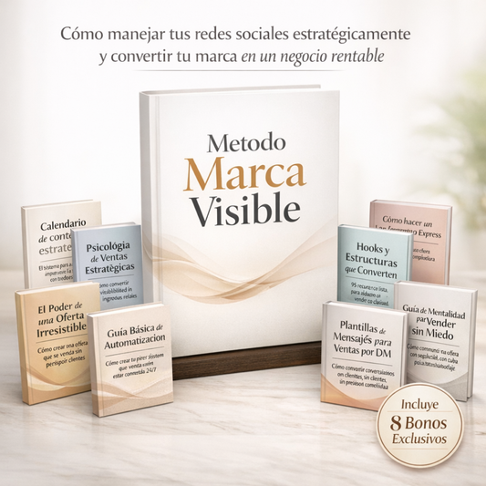 Método Marca Visible: Como manejar tus redes sociales estrategicamente y convertir tu marca en un negocio rentable + 8 BONOS DE REGALO